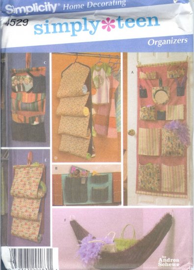 S4529 Simplicity Pattern SIMPLY TEEN Organizers