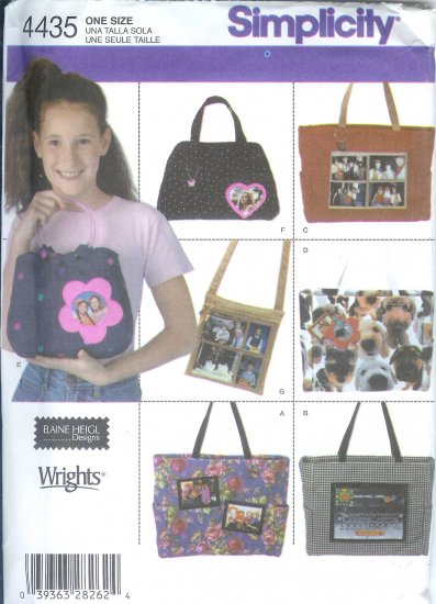S4435 Simplicity Pattern Bags by Elaine Heigl Designs