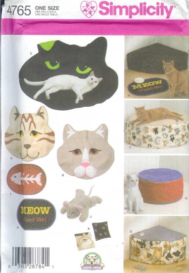 S4765 Simplicity Pattern Cat Beds and Accessories