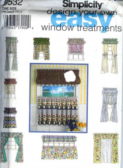 S9532 Simplicity Pattern Design Your Own EASY Window Treatments