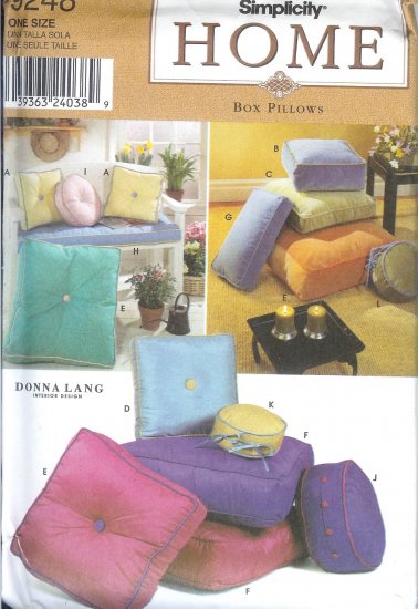 S9248 Simplicity HOME Box Pillows by Donna Lang