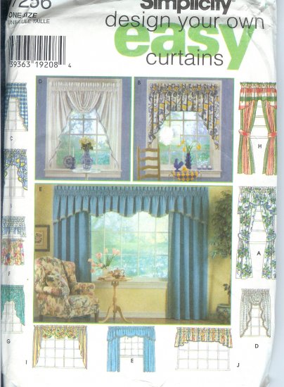 S7256 Simplicity Pattern Design Your Own EASY Curtains
