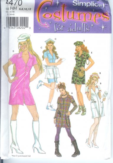 S4470 Simplicity Pattern Costumes for Adults Misses Size HH 6,8,10,12
