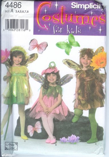 S4486 Simplicity Pattern Costumes for Kids Childs Size A 3,4,5,6,7,8