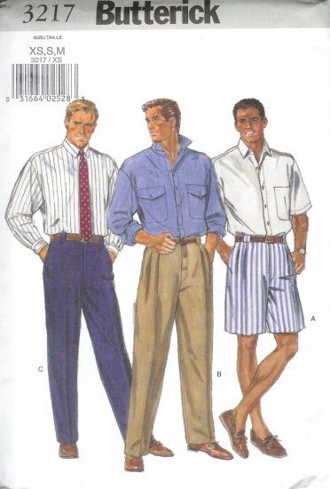 B3217 Butterick Pattern Shirt, Shorts, Pants Men Size L, XL