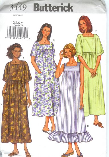B3449 Butterick Pattern EASY Dress Misses/Miss Petite Size XS, S, M