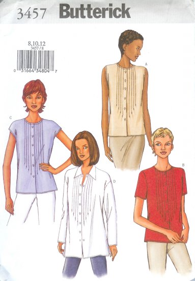 B3457 Butterick Pattern EASY Top Misses Size 8, 10, 12