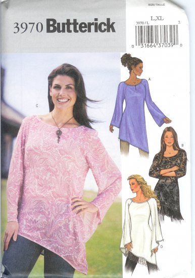 B3970 Butterick Pattern EASY Tunic PETITE Misses Size XS, S, M