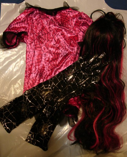 3pc Black, Pink, Silver Spider web Costume Girls size Med 3 -4 **FREE SHIPPING* Price to Sell*