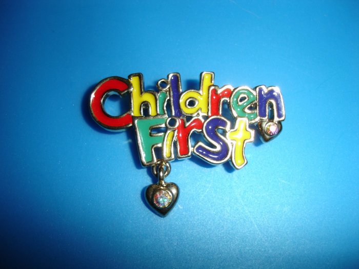 AAI Signed "CHILDREN FIRST" brooche