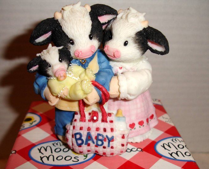 MARYS MOO MOOS "New Baby Figurine" with all packaging