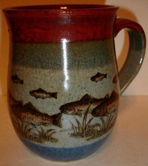 Very Nice Fish Glazed Clay Mug