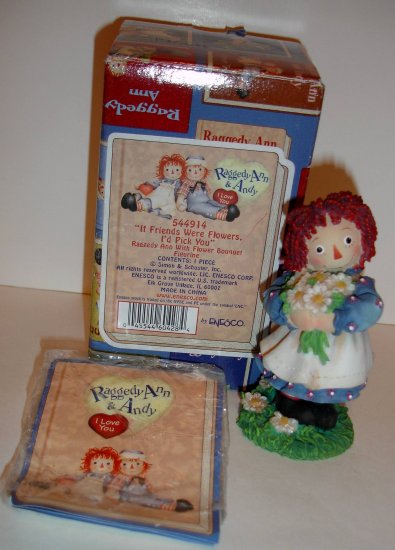 ENESCO Raggedy Ann & Andy "If Friends Were Flowers, I'd Pick You" IN BOX