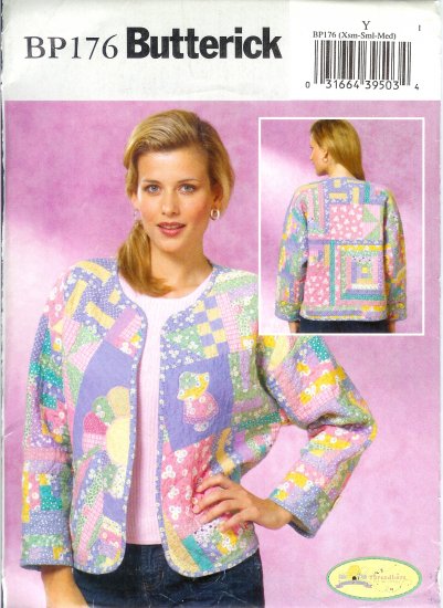 BP176 Butterick Pattern Quilted Jacket Size Misses Y XS-M