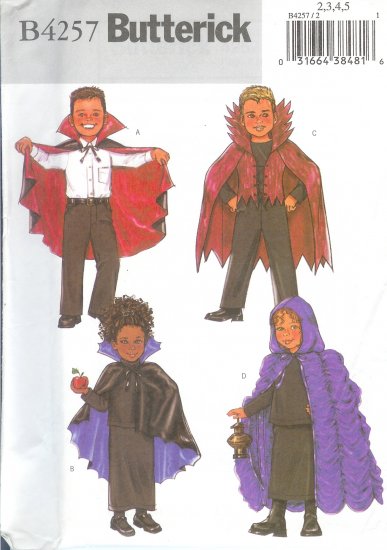 B4257 Butterick EASY Cape Child/Unisex Size 6 - 7 - 8