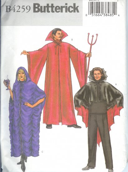 B4259 Butterick Pattern EASY UNISEX Costume Adult Size XS, S, M
