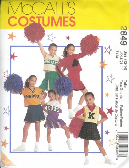 M2849 McCalls Pattern Cheerleading Costume Child/Girl Size 12 - 14