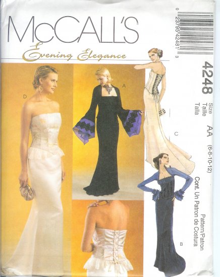 M4248 McCalls Pattern EVENING ELEGANCE Lined Tops,Skirt Misses/Miss Petite Size FF 16-18-20-22