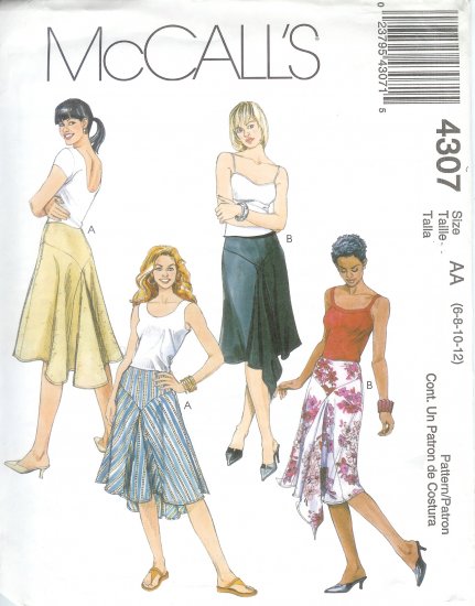 M4307 McCalls Pattern Skirts Misses Size CCD 10-12-14-16