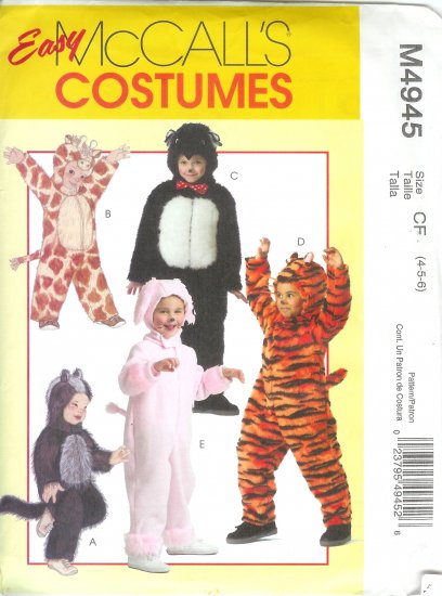 M4945 McCalls Pattern EASY COSTUMES Toddlers/Child Size CB 1-2-3