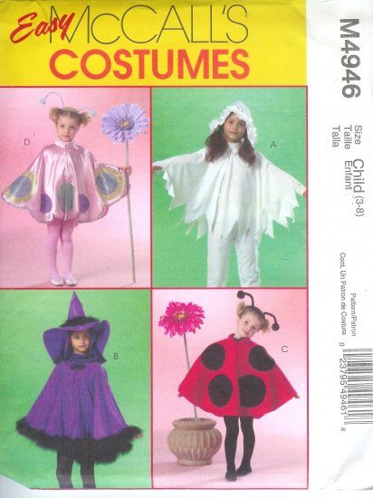 M4946 McCalls Pattern EASY COSTUMES Child/Girls Size 3-8
