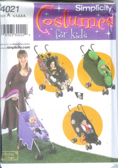 S4021 Simplicity Pattern COSTUMES and STROLLER DECOR. Toddler Size A 1/2, 1, 2, 3, 4