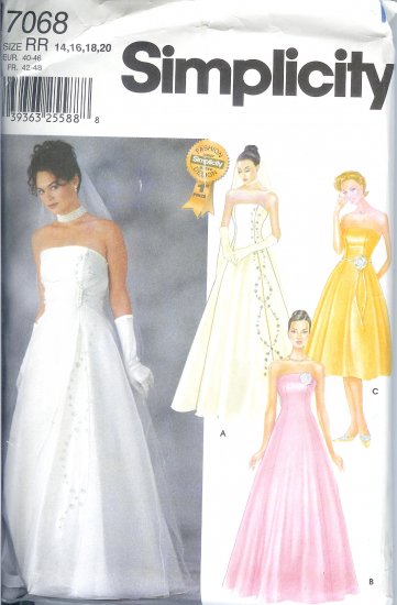 S7068 Simplicity Pattern EVENING DRESS with OVERDRESS Misses Size RR 14-20