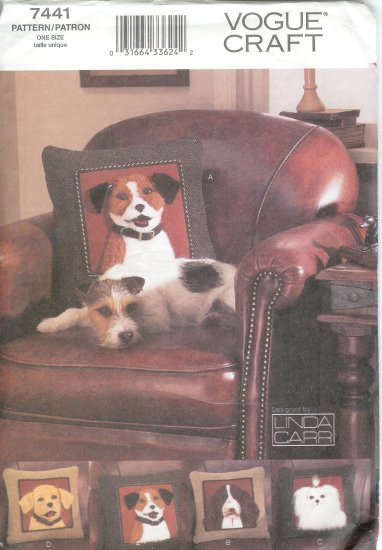 V7441 Vogue Pattern CRAFT Plush Dog Pillows