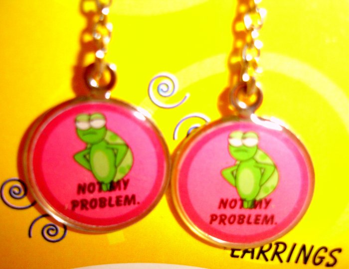 SLACKER The Turtle Earrings - "NOT MY PROBLEM" (NIP)