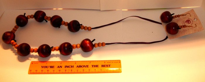 Apple Necklace and Apple Earrings "APPLE OF MY EYE COLLECTION" Set