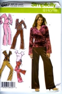 S4887 Simplicity Pattern @ HOME Pants, Knit Tops Misses Size DD 4, 6, 8, 10