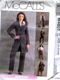 M4601 McCalls Lined Jacket, Lined Vest, Skirt , Pants Misses/Miss Petite Size CCD 10 - 16
