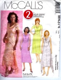 M4374 McCalls 2 HOUR Dress Misses/ Miss Petite Size DD 12-14-16-18