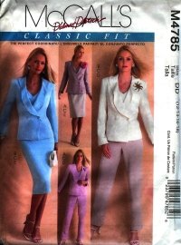 M4785 McCalls Palmer Pletsch Pattern Lined Jackets,Top,Pants & Skirt Misses DD 12-14-16-18