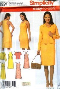 S4991 Simplicity Pattern EASY Dress with Bodice Variations & Jacket PETITE Misses Size 6 - 12