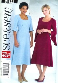 B4323 Butterick Pattern EASY SEE & SEW Dress Misses PETITE Size C 18 -20-22