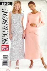 B4424 Butterick Pattern EASY Top & Skirt Misses Size 8 -10-12