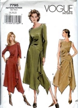 V7795 Vogue Pattern Dress Misses/Miss Petite Size 6, 8, 10
