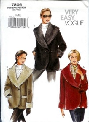 V7806 Vogue Pattern VERY EASY Jacket Misses/Miss Petite Size S, M