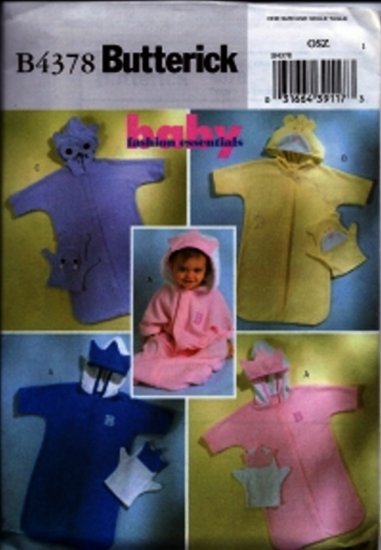 B4378 Butterick Pattern BABY FASHION ESSENTIALS Baby Sack and Mitt