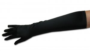 Black Below the Elbow Bridal Wedding Gloves