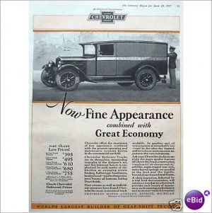 Chevrolet Delivery truck 1927 full page color ad E178