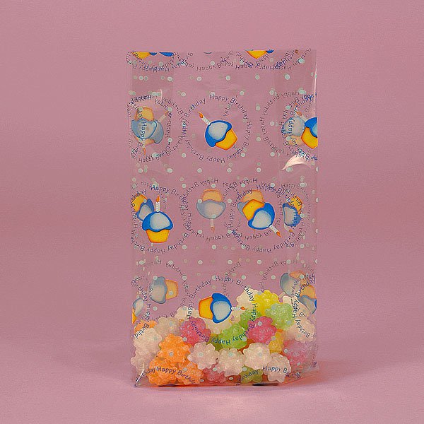 Birthday Cupcake-Blue, Cell Bags 100 cnt, 5.5" x 9.5" Size