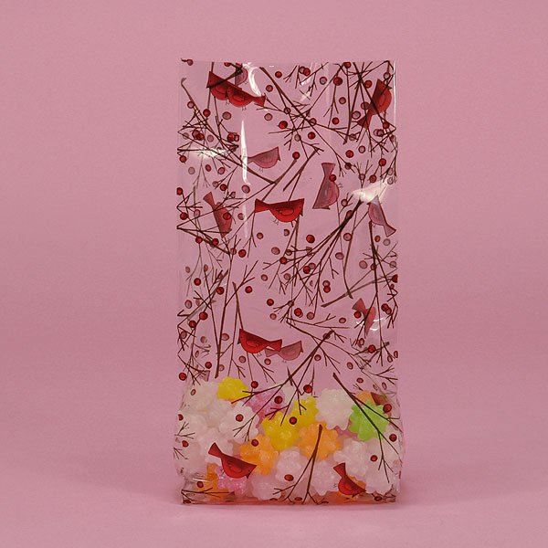 Retro Cardinal Cello Bags, 100 cnt, 3.5" x 7.5" size
