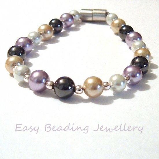 MAGNETIC HEMATITE PEARLY BRACELET