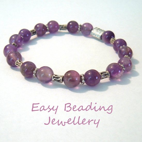 SEMIPRECIOUS AMETHYST STRETCH BRACELET