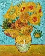 The vase with 12 sunflowers