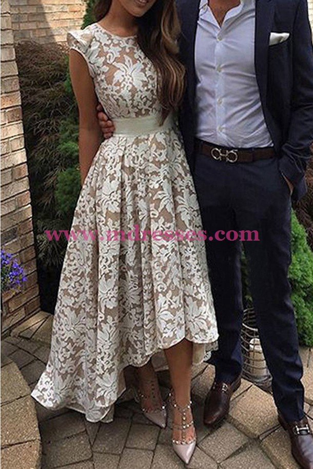 High Low Lace Prom Dresses Party Evening Gowns 451