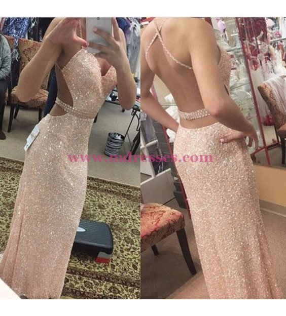 Beaded Sequins Long Prom Dresses Party Evening Gowns 461