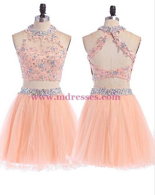 Beaded Lace Tulle Homecoming Cocktail Prom Dresses Party Evening Gowns 543